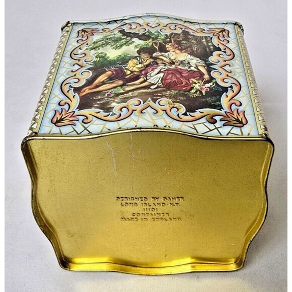 Vintage Daher Biscuit Tin Romance In The Forest Scene 4 1/2" - Picture 14 of 16